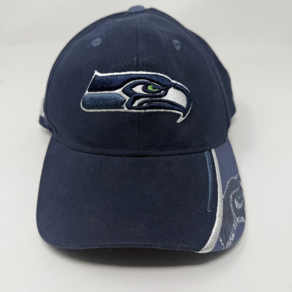 Seattle Seahawks Hat Cap Strap Back Mens NFL Football Adjustable Embroidered